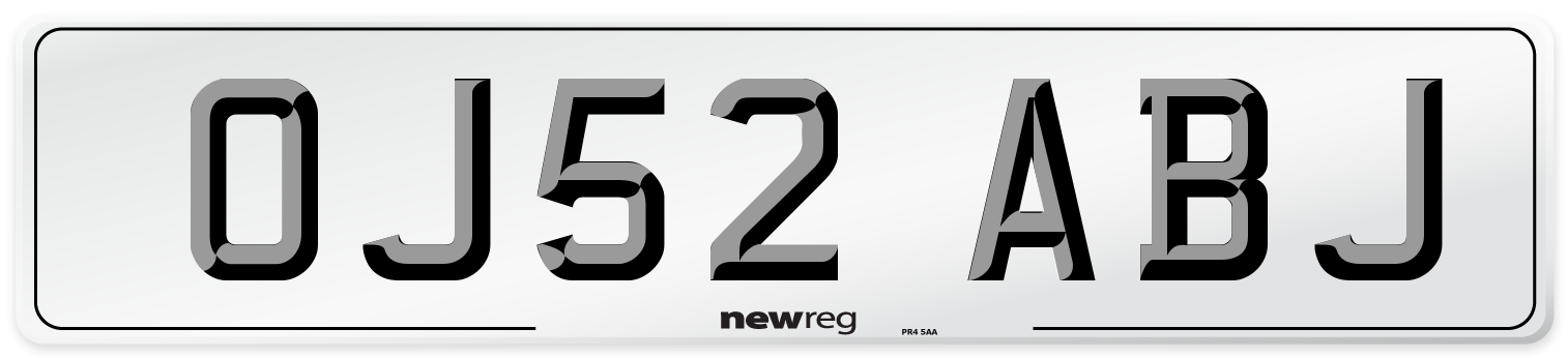 OJ52 ABJ Number Plate from New Reg